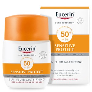 ครีมกันแดดยูเซอริน Eucerin Sun Protection Sensitive Protect Fluid Mattifying SPF 50+