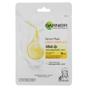 แผ่นมาส์กหน้า GARNIER การ์นิเย่ เซรั่ม มาส์ก ไลท์ คอมพลีท ไวท์ อัพ