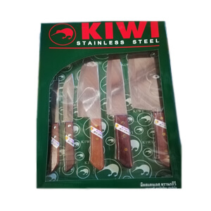 KIWI มีดสแตนเลสทำครัว ด้ามไม้ 5 เล่ม