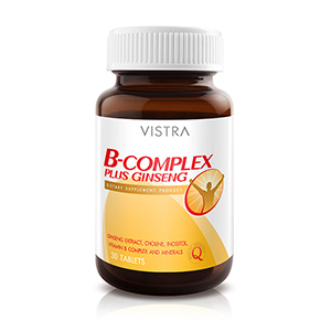 VISTRA B Complex plus Ginseng อาหารเสริมวิตามินบี