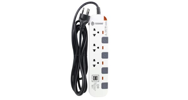 TOSHINO ปลั๊กไฟ 4 ช่อง รุ่น P3375USB-3M