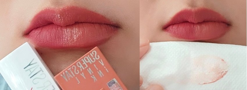 ทอดสอบความติดทน Maybelline Superstay Matte Ink Lip และ Superstay Vinyl Ink