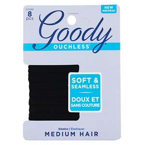 Goody ยางรัดผมทรงแบนสีดำ 8 เส้น
