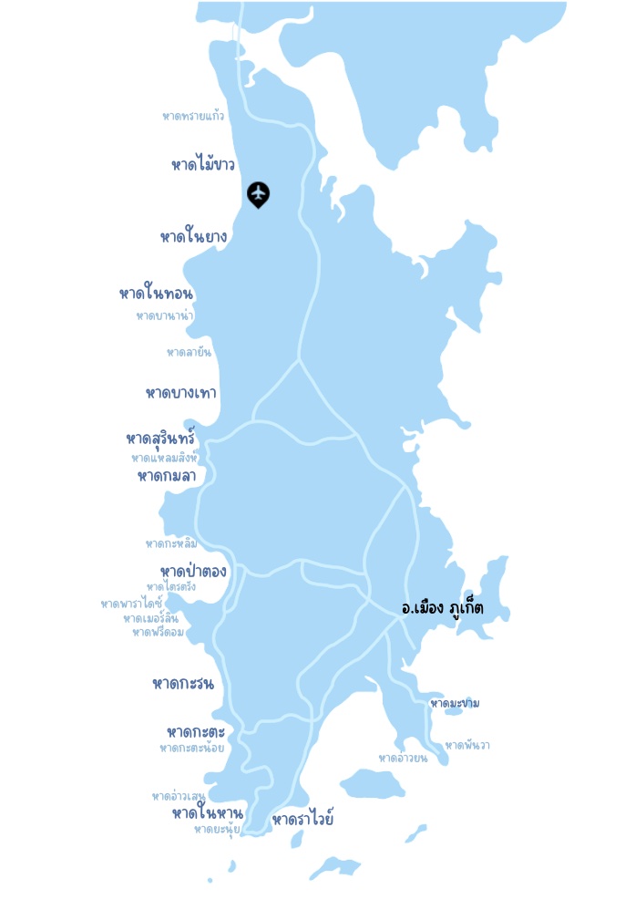 แผนที่ หาด/อ่าวเล็ก ๆ ในภูเก็ต