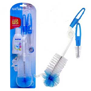 NATUR แปรงล้างขวดนมและจุกนม หมุนได้ 360 องศา