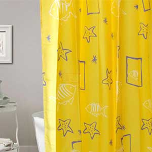 ม่านห้องน้ำ Polyester ลาย Star stock