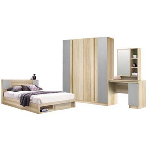 KONCEPT MONTEO เฟอร์นิเจอร์ ชุดห้องนอน ตู้วางทีวี 160 ซม + ที่นอน VENUS 6 ฟุต