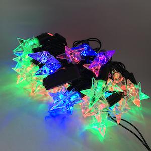 ไฟประดับตกแต่งปีใหม่ ไฟกระพริบสลับสี LED รูปดาวและดวงจันทร์