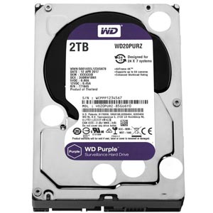 WD Purple 2TB 3.5 นิ้ว Harddisk สำหรับ CCTV รุ่น WD20PURZ