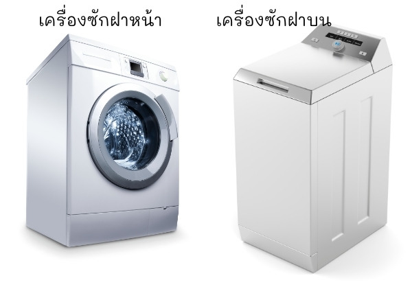 เครื่องซักฝาหน้า หรือ เครื่องซักฝาบน