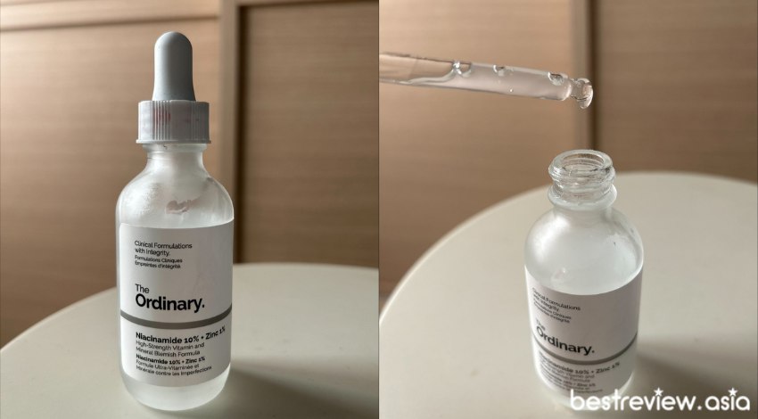 The Ordinary Niacinamide 10% + Zinc 1% ที่ช่วยลดรูขุมขนและความมันบนใบหน้าดี