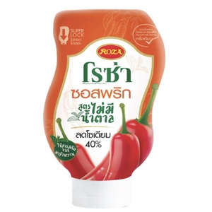 Roza โรซ่าซอสพริก สูตรไม่มีน้ำตาล ลดโซเดียม 40%