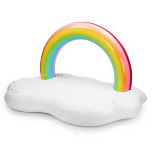 ห่วงยางแฟนซี แพยางเป่าลม ก้อนเมฆขาว สายรุ้ง (Cloud Rainbow Ride-On)