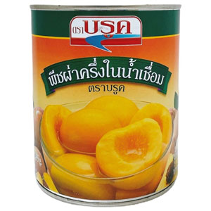 Brook Peaches in Syrup ผลไม้กระป๋อง พีชผ่าครึ่งในน้ำเชื่อม