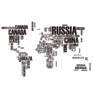 สติ๊กเกอร์แผนที่โลก ติดผนัง World Map Sticker