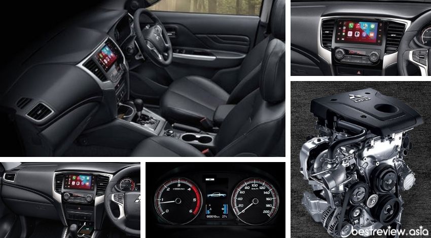 ภายในห้องโดยสาร และเครื่องยนต์ของ Mitsubishi Triton Mega Cab Plus