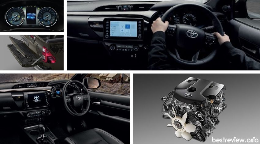 ภายในห้องโดยสาร และเครื่องยนต์ของ Toyota Hilux Revo Rocco Smart Cab