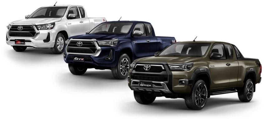 Z-Edition Smart Cab (ซ้าย), Pre-Runner Smart Cab (กลาง) และ Rocco Smart Cab (ขวา)