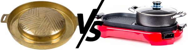 กระทะย่างเตาถ่าน vs กระทะเตาย่างไฟฟ้า