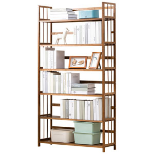 ชั้นวางหนังสือ DIY ชั้นวางหนังสือ 6 ชั้น ชั้นไม้วางหนังสือ