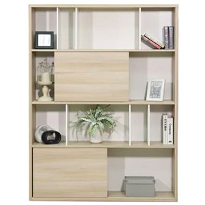 ตู้หนังสือ ชั้นวางของทึบ Furdini Pulse 120 ซม. สี SAND OAK
