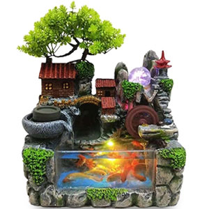 น้ำพุตั้งโต๊ะ สวน น้ำตกจำลอง ขนาดกลาง