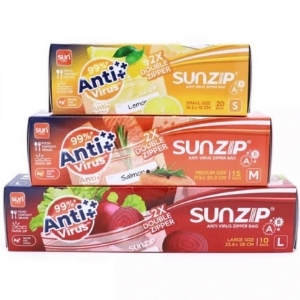 SUNZIP ถุงซิปล็อคแอนตี้ไวรัส แบบเซต 3 กล่อง