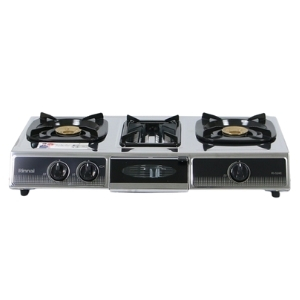RINNAI เตาแก๊ส 2 หัวมีเตาย่างตรงกลาง รุ่น RI-524E