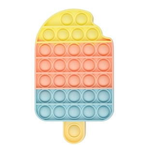 แผ่นกด Pop It รูปไอติม (Popsicle) มีตัวอักษรและตัวเลขกำกับหน้าหลัง