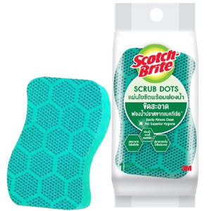 SCOTCH-BRITE® Scrub Dots Heavy Duty แผ่นใยขัดพร้อมฟองน้ำสครับดอท