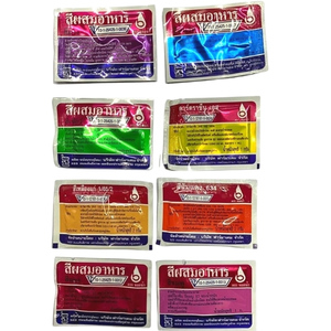 สีผสมอาหาร ตราหยดน้ำ แบบซอง ชนิดผงละลายน้ำ