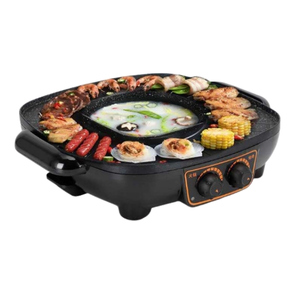 LENODI กะทะปิ้งย่าง พร้อมหม้อสุกี้บาร์บีคิว