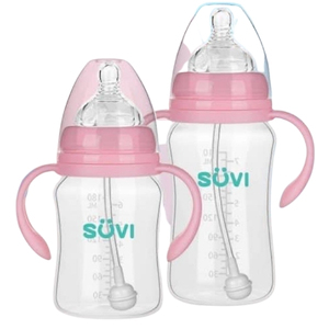 Suvi Baby ขวดนมคอกว้างพร้อมที่จับ