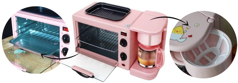 My Home เตาอบไฟฟ้าอเนกประสงค์ 3in1 (อบ ทอด ชงกาแฟ) รุ่น OV1703