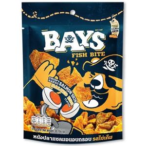 BAYS หนังปลาแซลมอนอบกรอบ รสไข่เค็ม