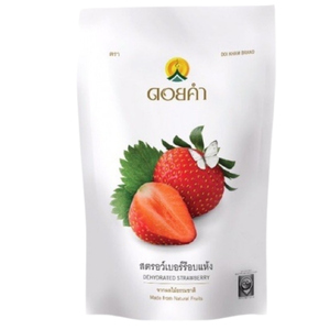 ผลไม้อบแห้ง สตรอว์เบอร์รีอบแห้งทรงเครื่อง ตราดอยคำ