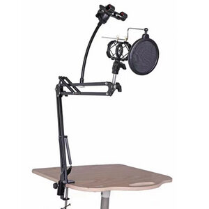 STAND MICROPHONE ขาตั้งไมค์แบบหนีบโต๊ะ พร้อมตัวยึดมือถือ รุ่น SM-2