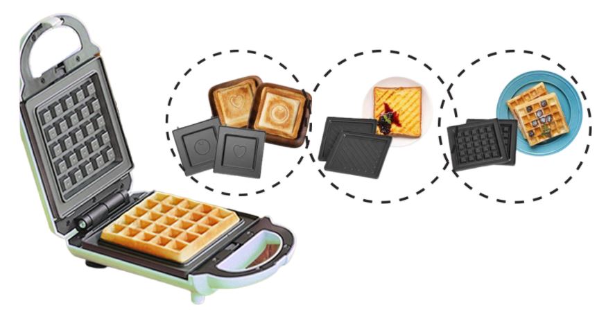Mai’s Kitchen เครื่องทำวาฟเฟิล พร้อมถาดอบ 4 ชิ้น รุ่น SW-005