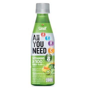 Unif All You Need น้ำผักผลไม้ผสมผักใบเขียวรวม 96% สูตรดีท็อกซ์ ตรายูนิฟ