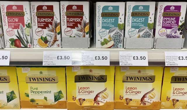 ชาสมุนไพรของแบรนด์ twinings