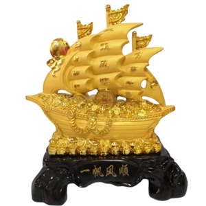 เรือสำเภา เรือสำเภาจีน ขนสมบัติ สูง 14 นิ้ว