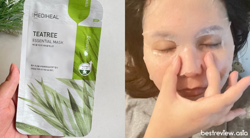 Mediheal Teatree Essential Mask มาสก์หน้าเนื้อบางเบา ส่วนผสมที่ใช้ในแผ่นมาสก์ทั้งหมดเป็นธรรมชาติ ช่วยลดการระคายเคือง