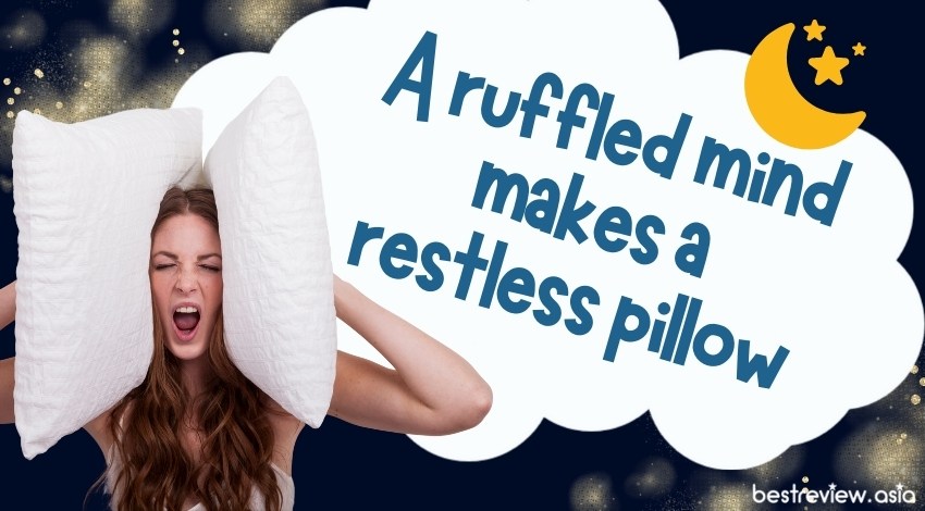 A ruffled mind makes a restless pillowความคิดที่ฟุ้งซ่านทำให้จิตใจกระส่ายกระสับ