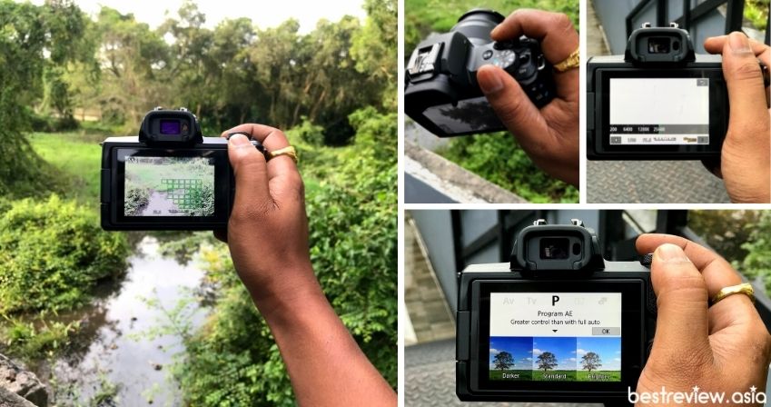 Canon EOS M50 Mark II ควบคุมได้ด้วยมือข้างเดียว