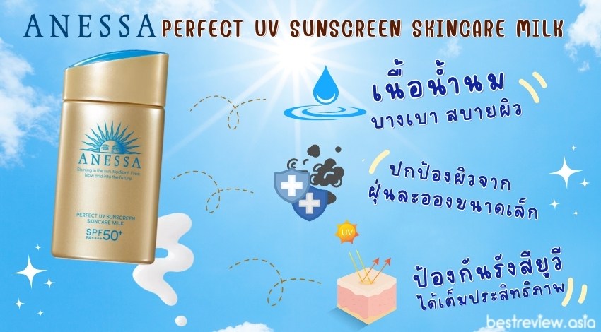 คุณสมบัติที่สำคัญของครีมกันแดด Anessa Perfect UV Sunscreen Skincare Milk