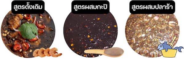 สูตรน้ำปลาหวานแต่ละชนิด