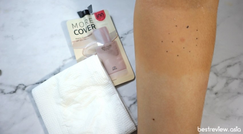 การใช้งาน Inn Beauty More Cover Matte Foundation SPF50/PA+++