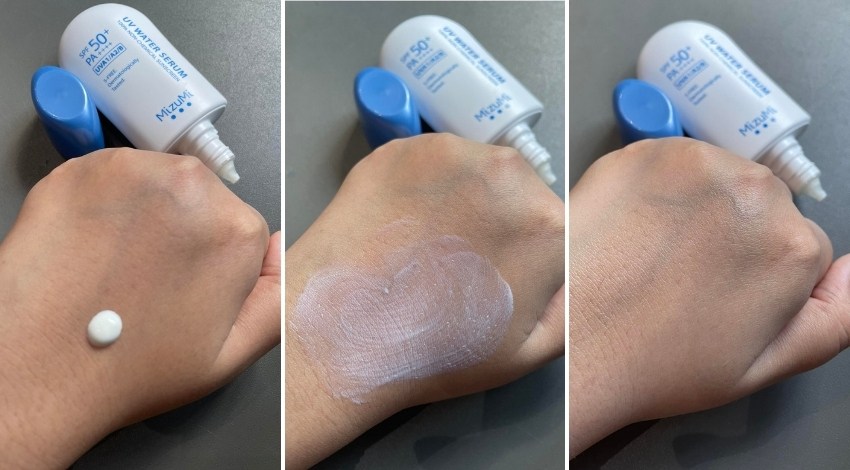 ผลการทดลองใช้ ครีมกันแดด MizuMi UV Water Serum