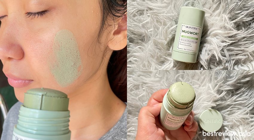 SKINTIFIC Mugwort มาสก์โคลน มาสก์มาในรูปแบบแท่งใช้งานง่ายแค่ปาด หลังจากใช้ผิวจะสดชื่นขึ้นและมันน้อยลง