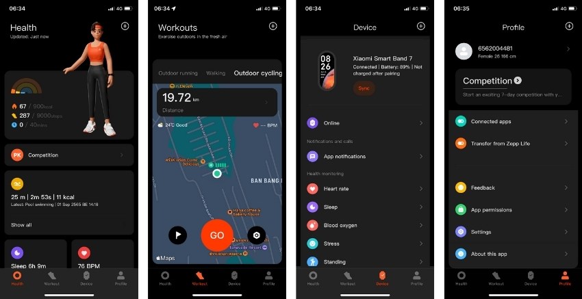 Xiaomi Smart Band 7เชื่อมต่อกับ Mi Fitness